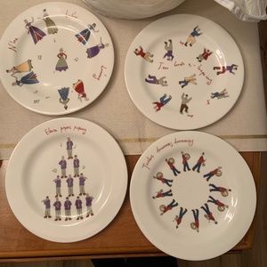 Land's End 12 days of Christmas Desert plates (set4)